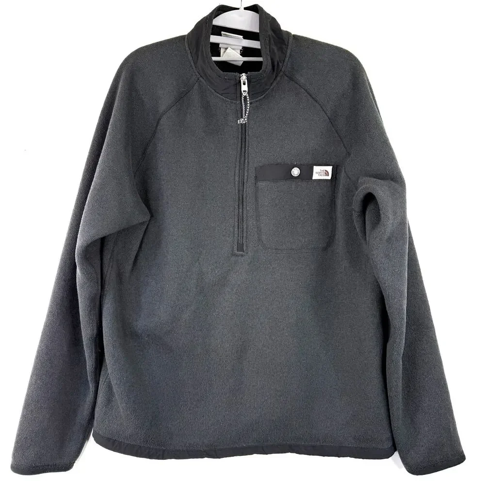 The North Face Men's Grey Gordon Lyons 1/4 Zip Pull Over Sweater Size Medium